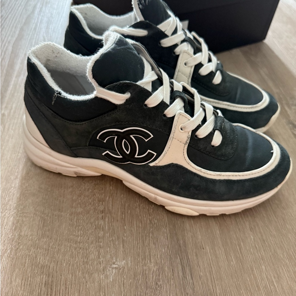 Chanel Black and White Sneakers